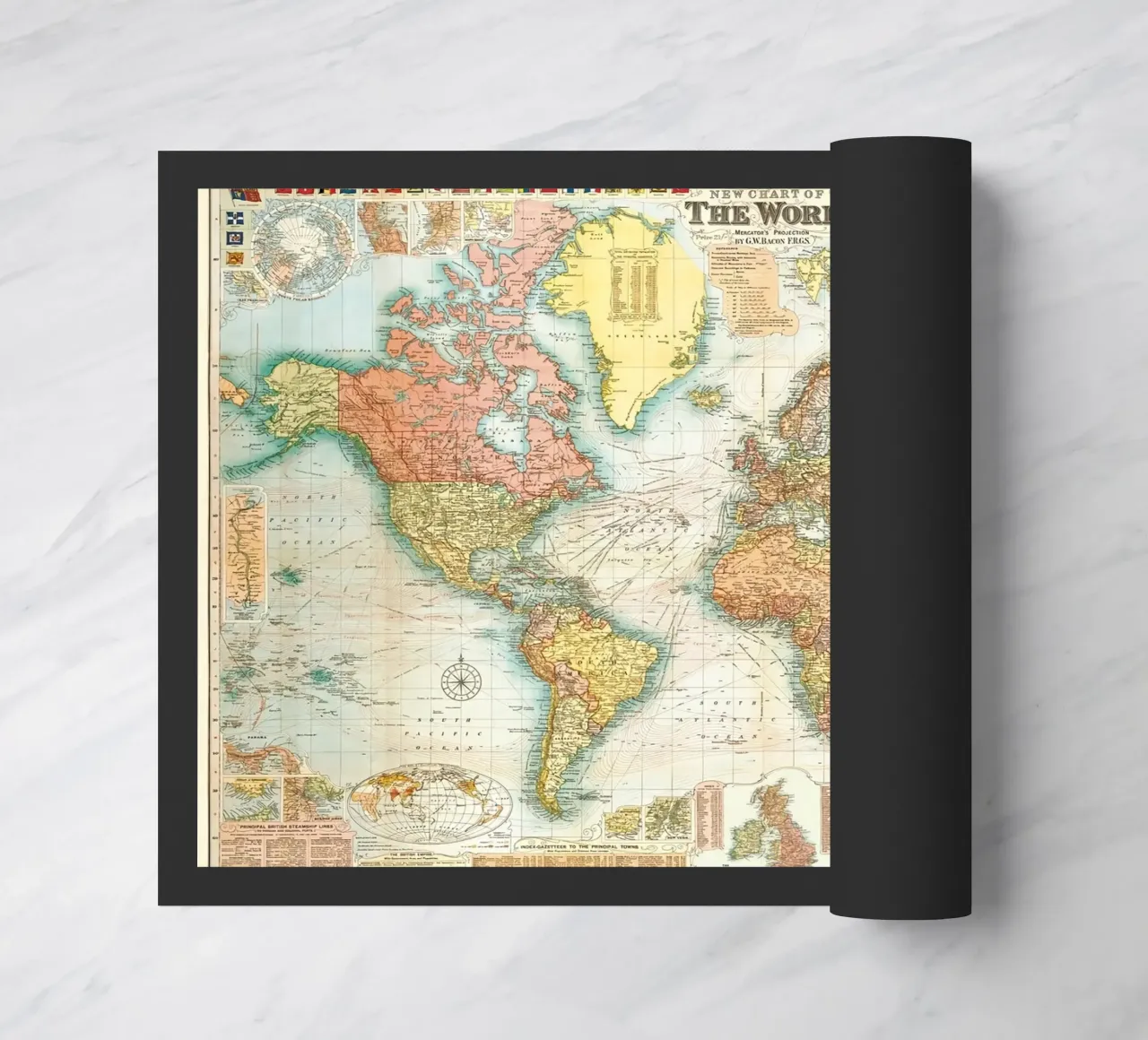 mappa del mondo a colori zerbino da Laura Harris