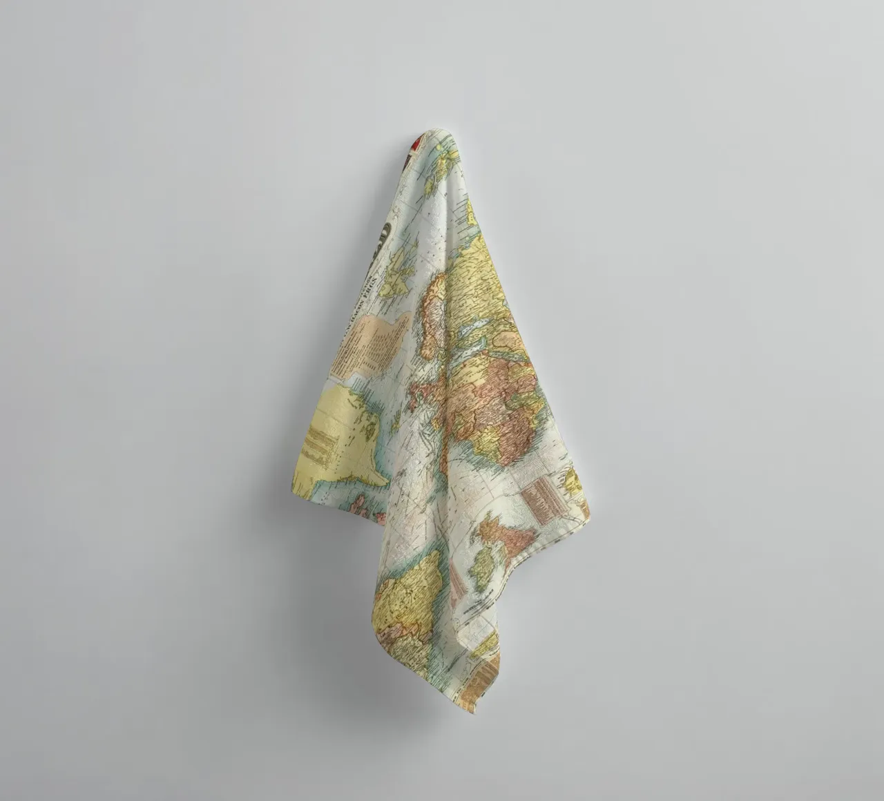 world map color towel by Laura Harris