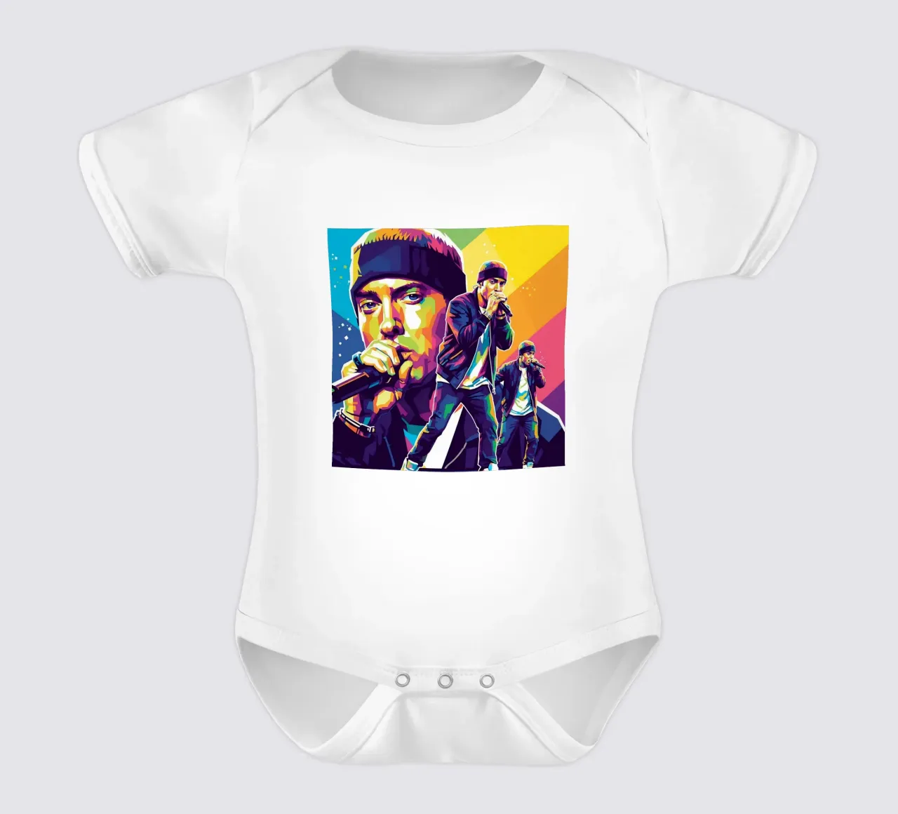 Eminem hip-hop icon short-sleeve baby romper by Hantamrata