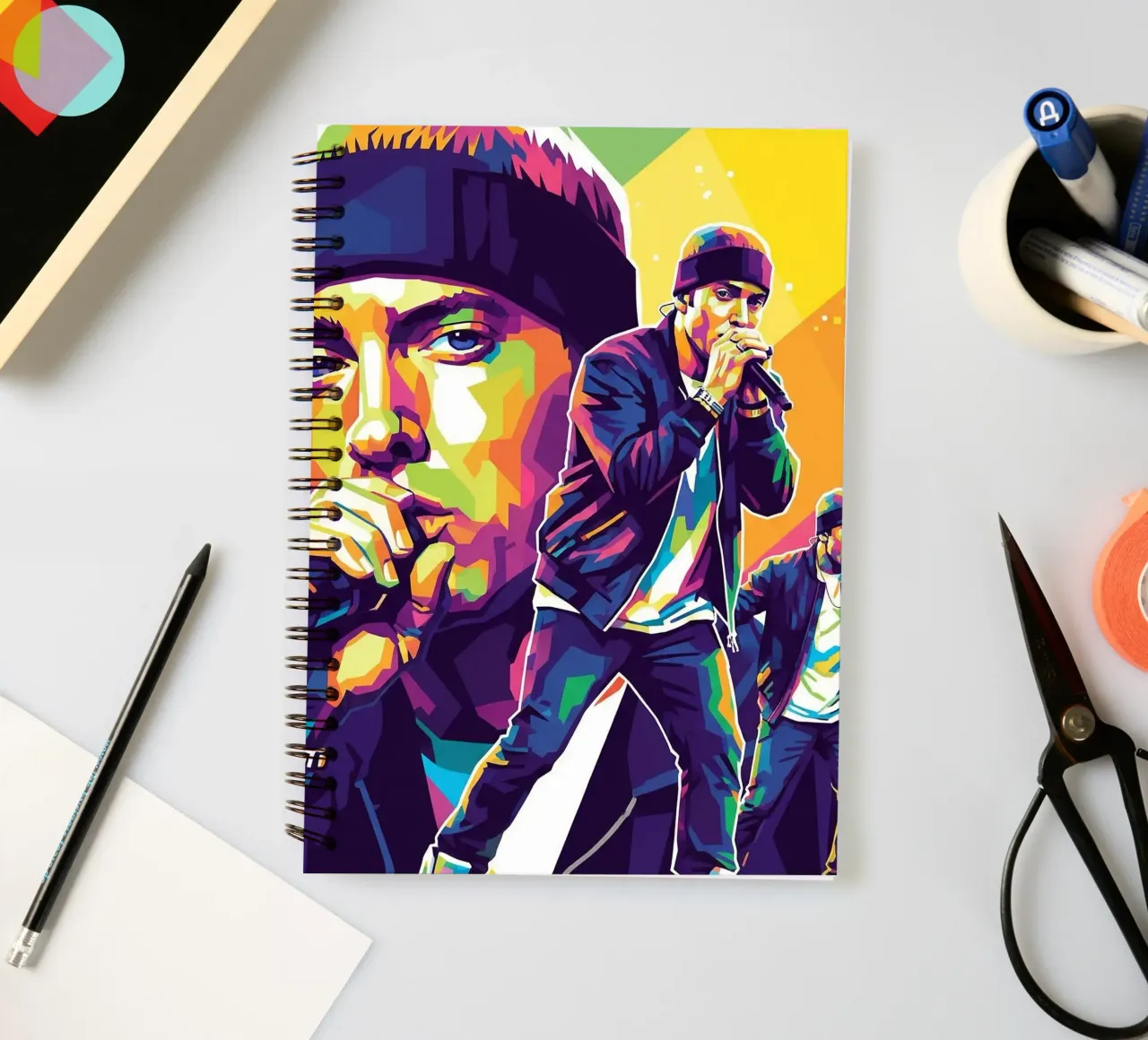 Eminem hip-hop icon spiral notebook by Hantamrata