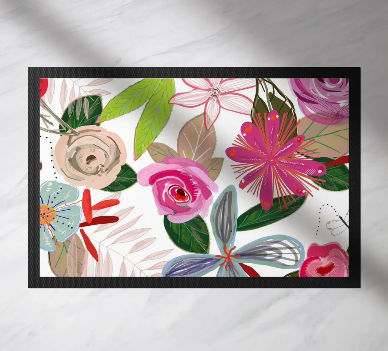 Vivaci fiori botanici colorati bianchi zerbino da gulsengunel