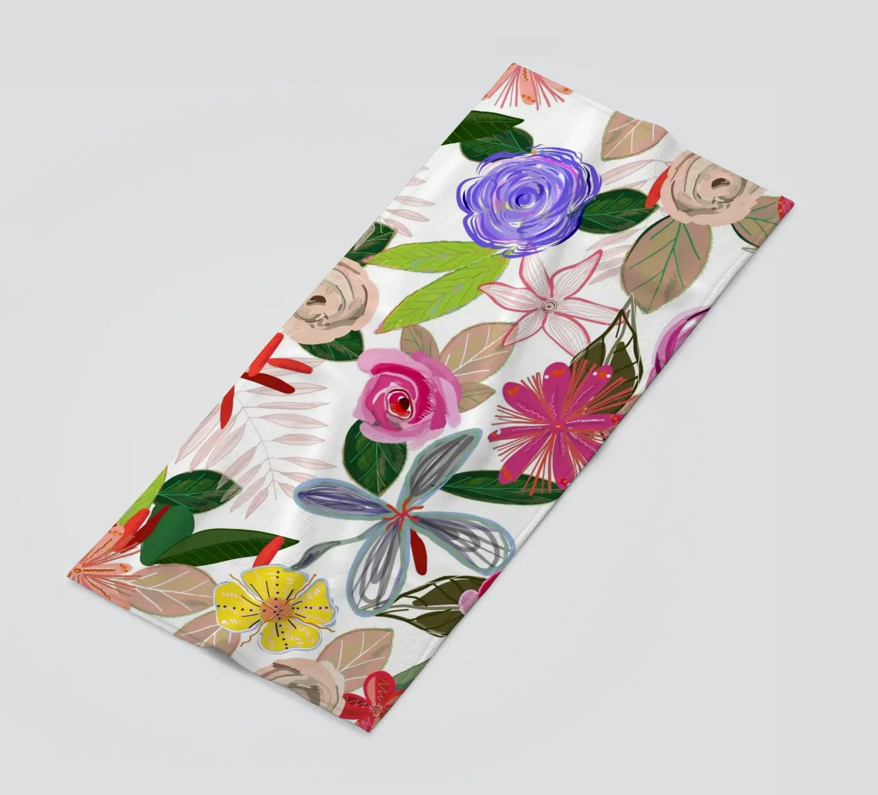Vivaci fiori botanici colorati bianchi telo mare da gulsengunel
