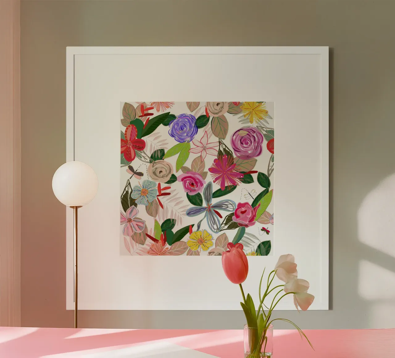 Vivaci fiori botanici colorati bianchi carta hahnemühle da gulsengunel