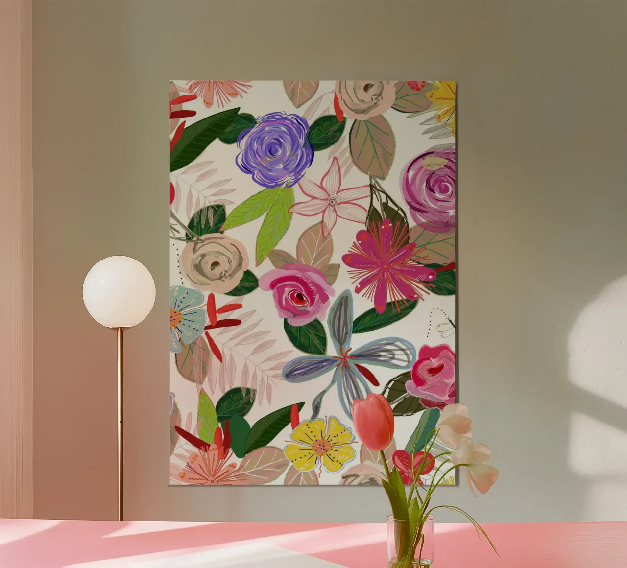 Vivaci fiori botanici colorati bianchi carta hahnemühle da gulsengunel