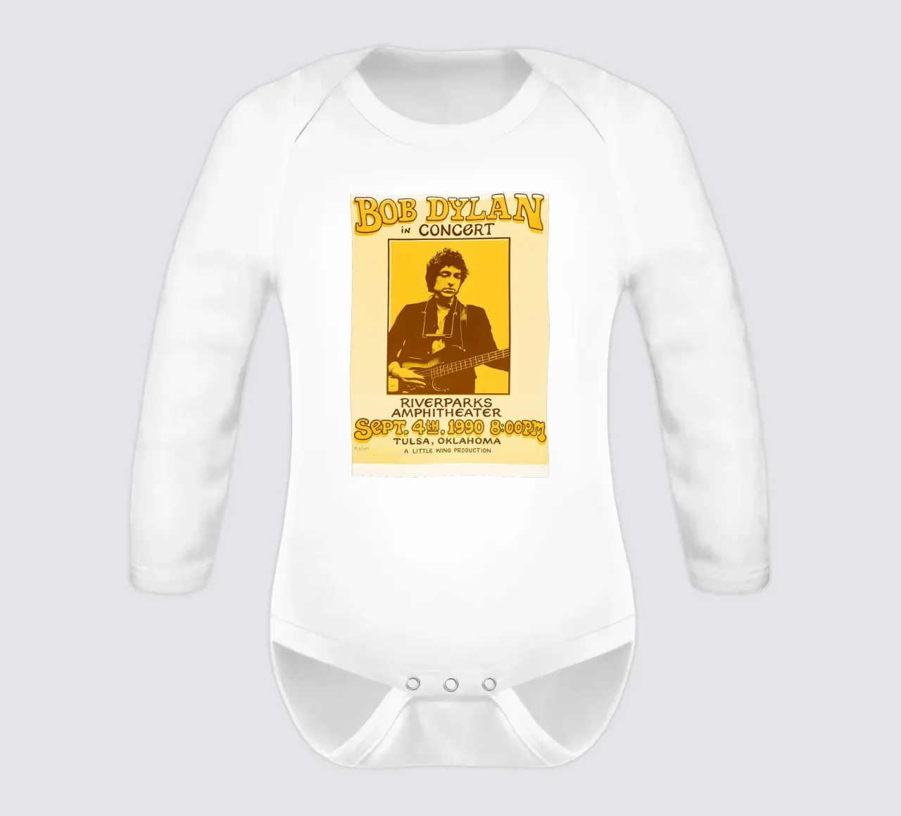 Bob Dylan Riverparks Amphitheater 1990 body neonato maniche lunghe da DGUnder