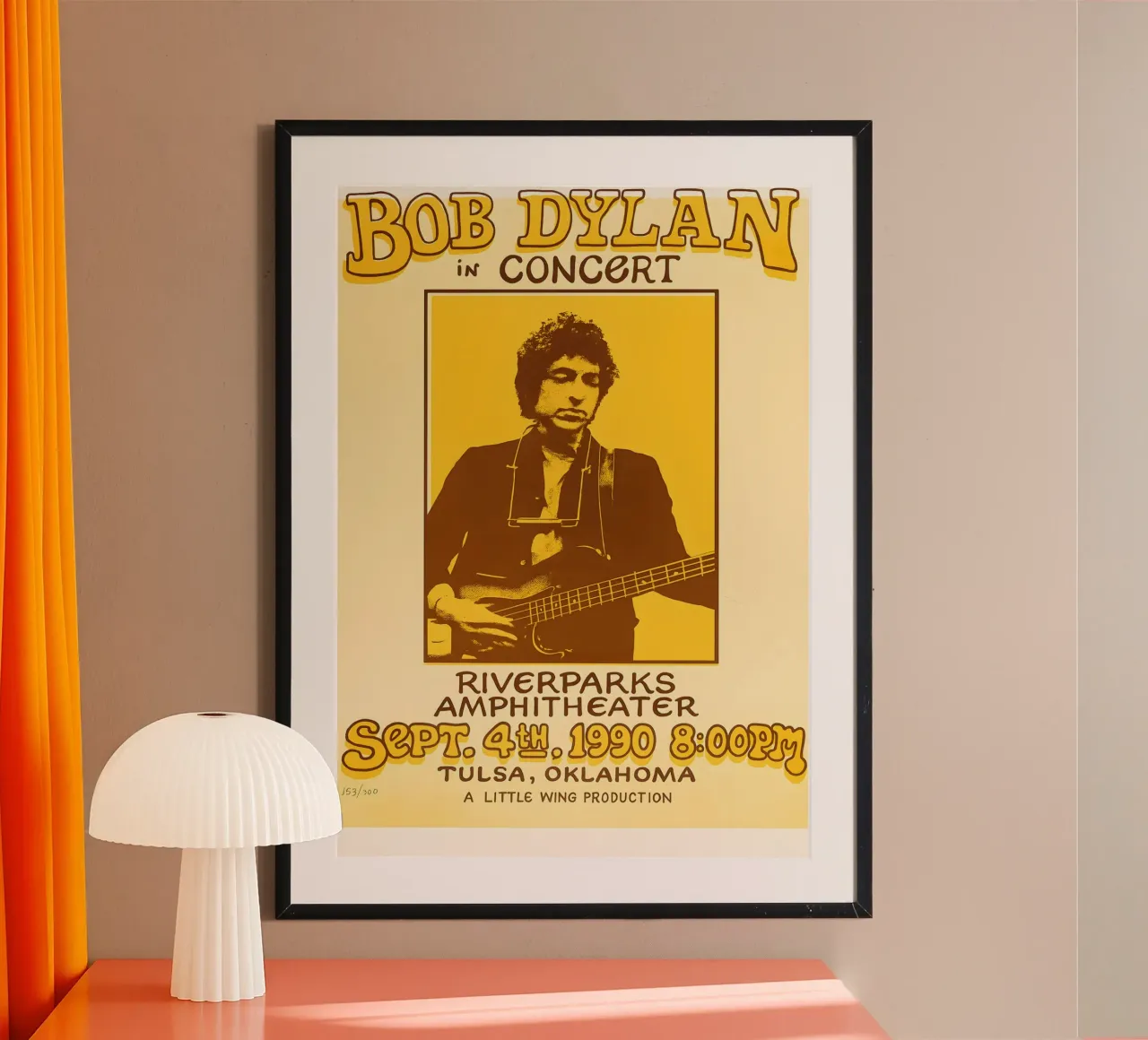 Bob Dylan Riverparks Amphitheater 1990 carta hahnemühle da DGUnder