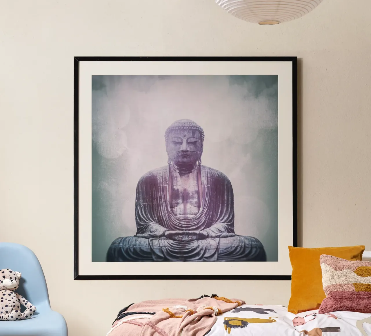 Grande Buddha poster con telaio in legno da thetraveller