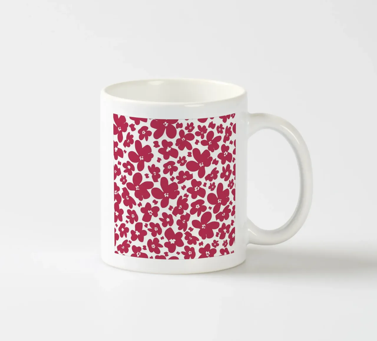 Viva magenta campo di fiori bianchi tazza in ceramica da gulsengunel