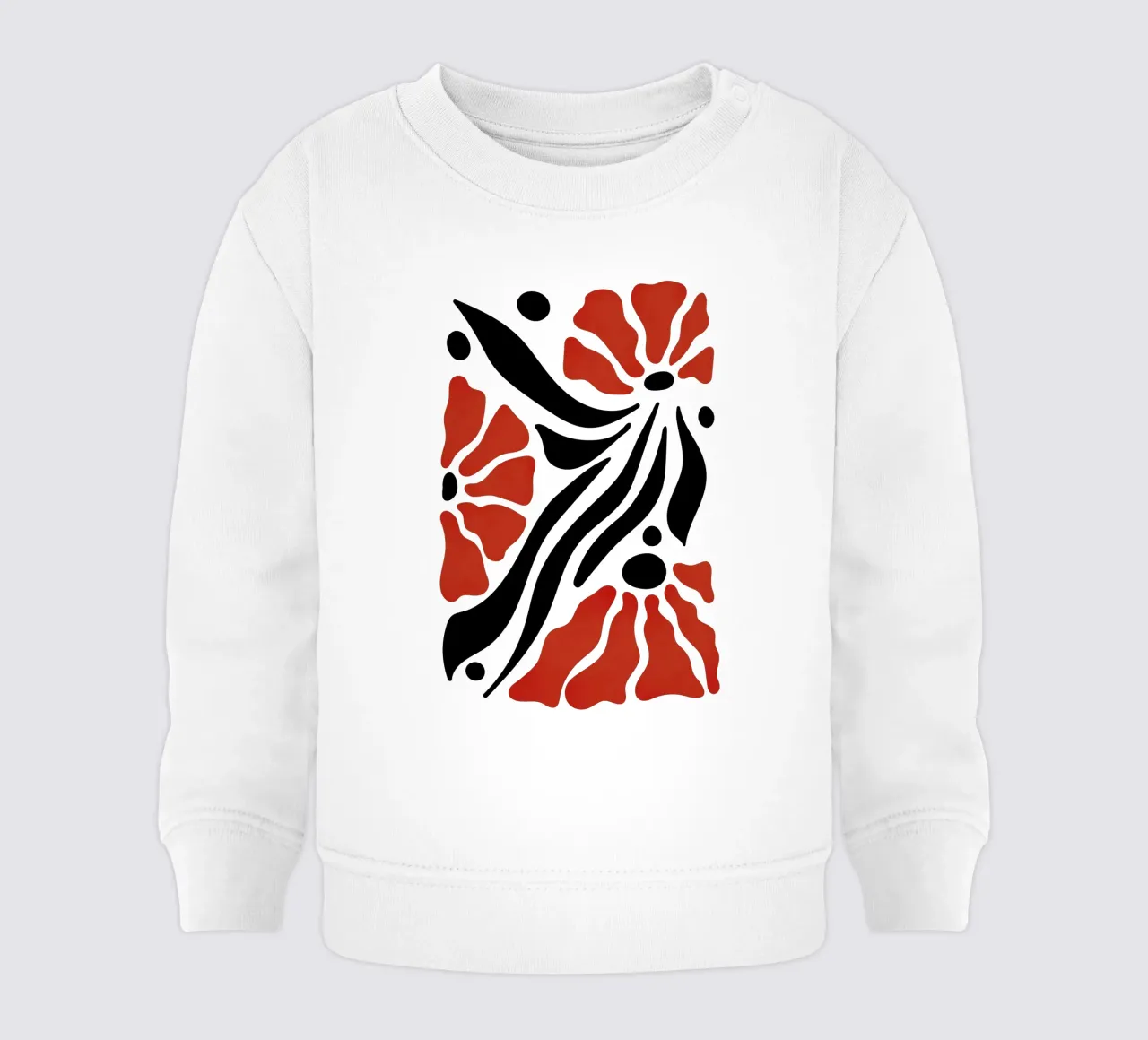 Ruby Petals -  Abstract Flowers and Black Leaves felpa neonato da Dream Print Designs