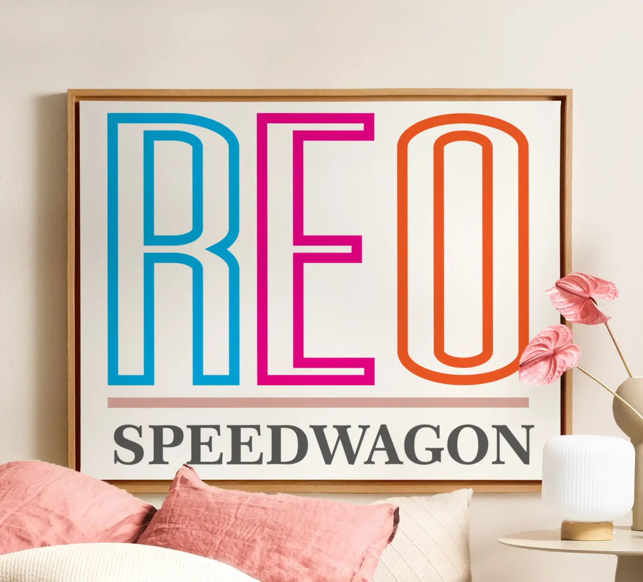 Reo Speedwagon 80s Rock Band canvas with Floater frame by Urban Life