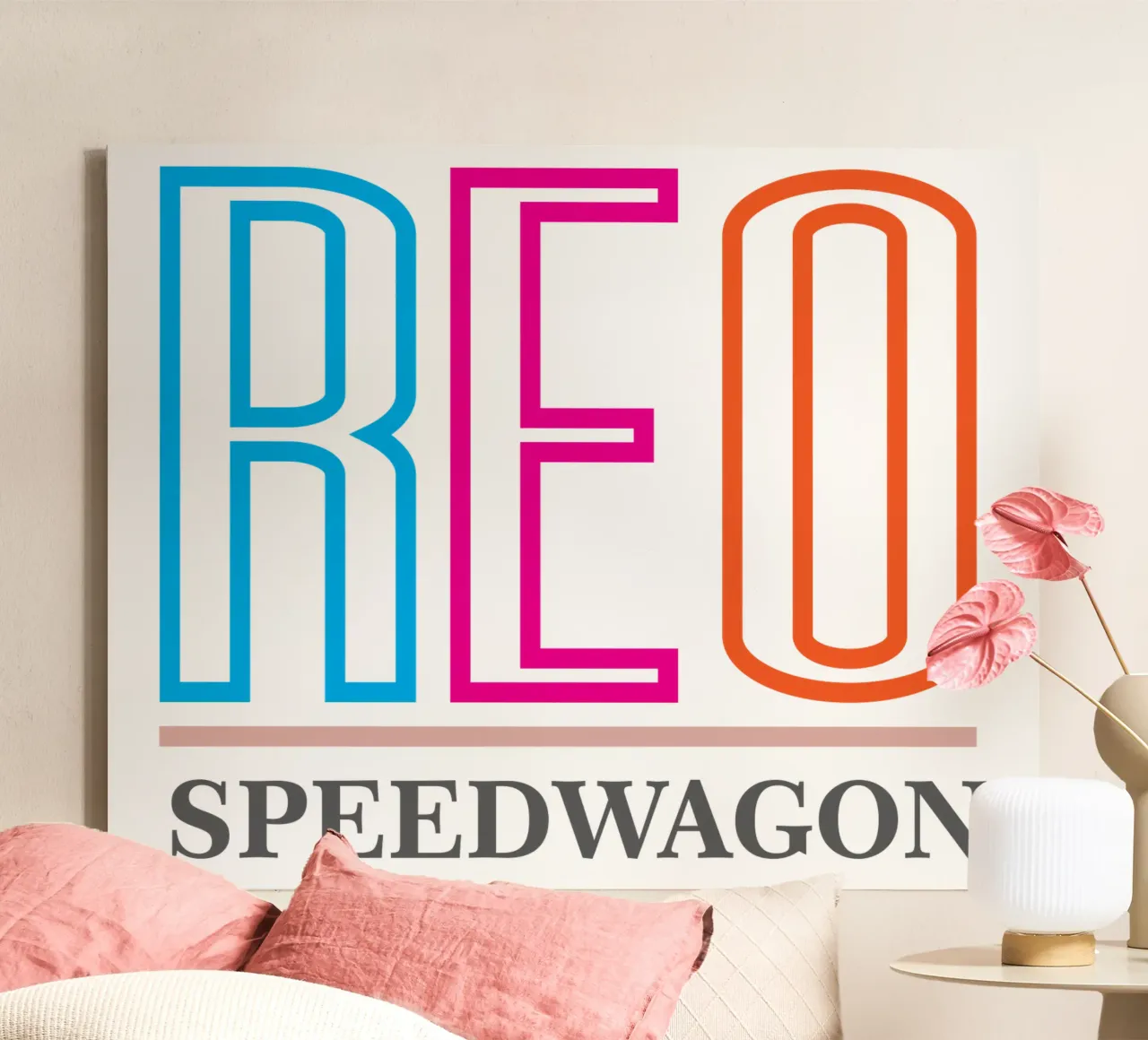 Reo Speedwagon 80s Rock Band canvas with Floater frame by Urban Life