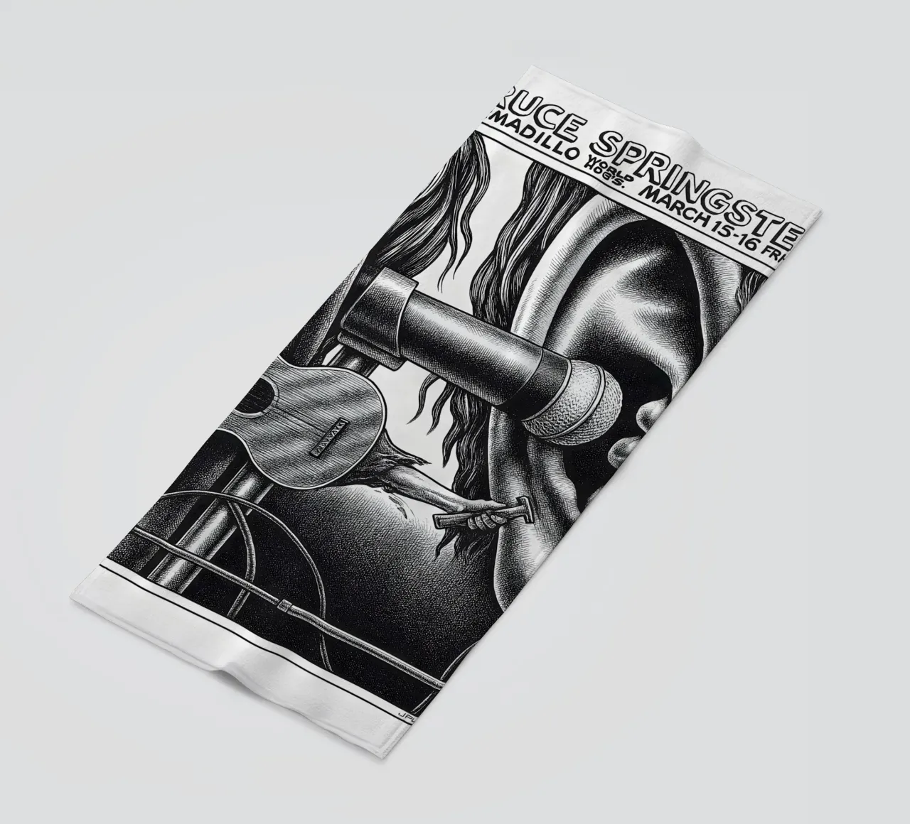 BRUCE SPRINGSTEEN ARMADILLO WORDS. MARCH 15-16 FRI SAT beach towel by DGUnder