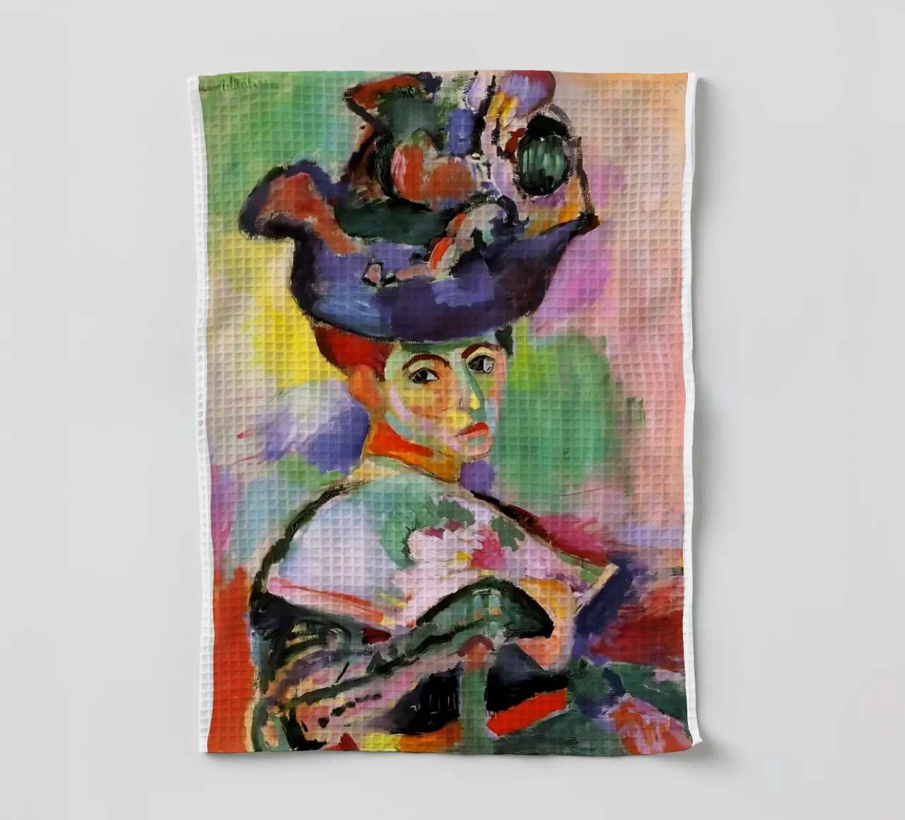Donna con cappello (1905) di Henri Matisse canovaccio da cucina da careytowne1