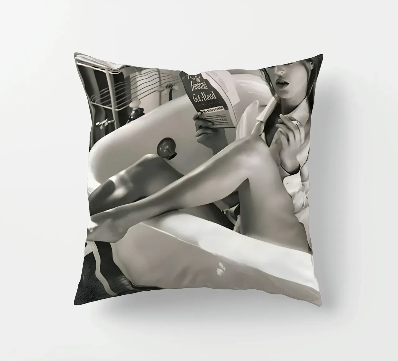 Kate Moss si diverte in bagno cuscino da Mr.Alexandershop