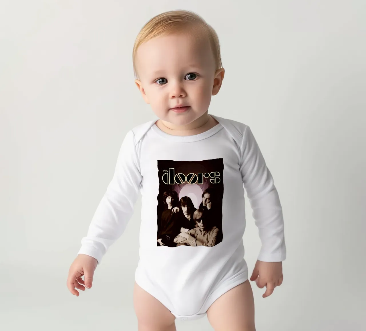 the doors band long-sleeve baby romper by vanhesling