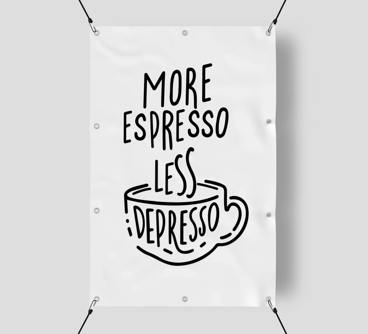 MORE ESPRESSO LESS DEPRESSO telo in pvc da Typo Designs