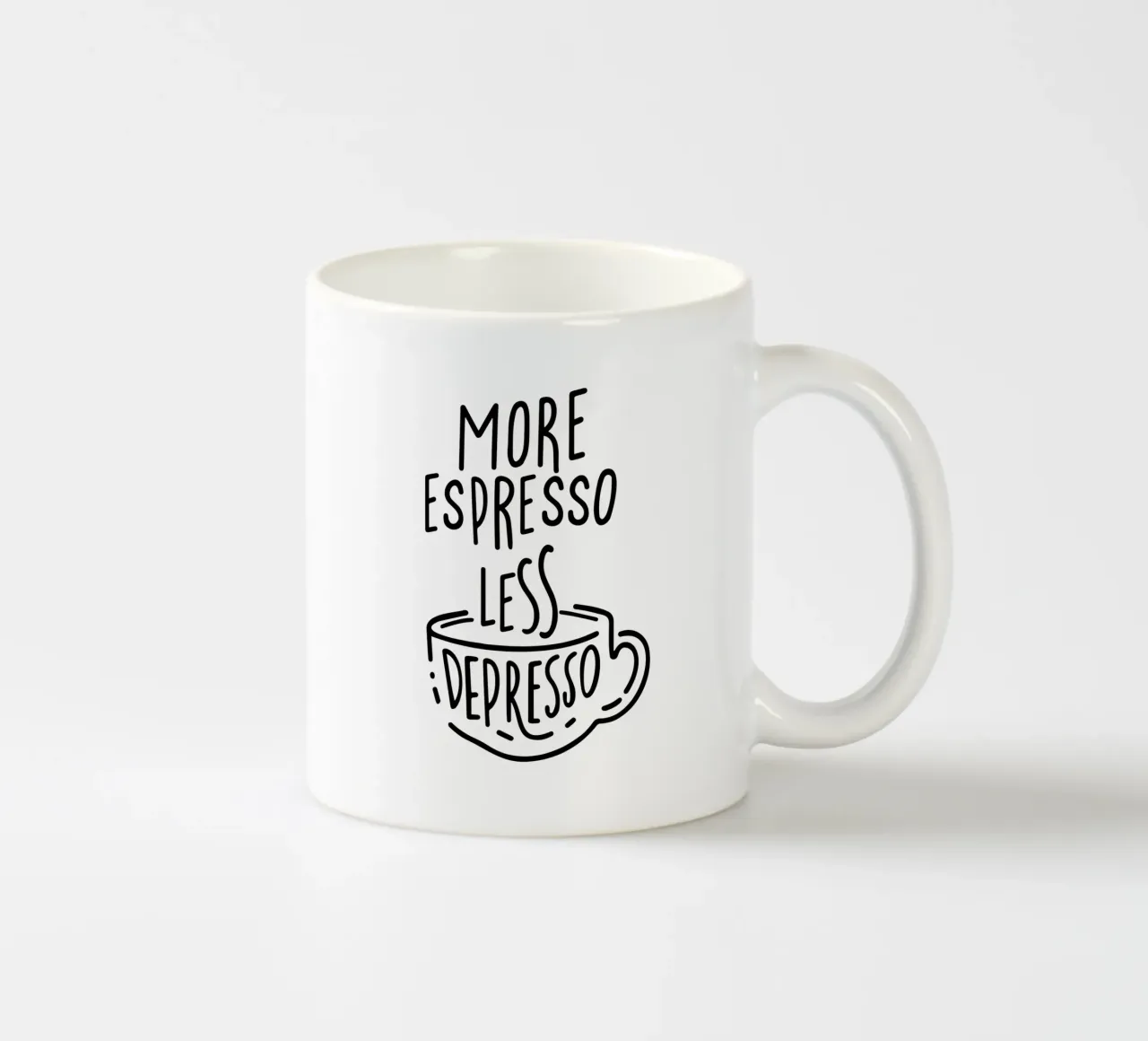 MORE ESPRESSO LESS DEPRESSO tazza in ceramica da Typo Designs