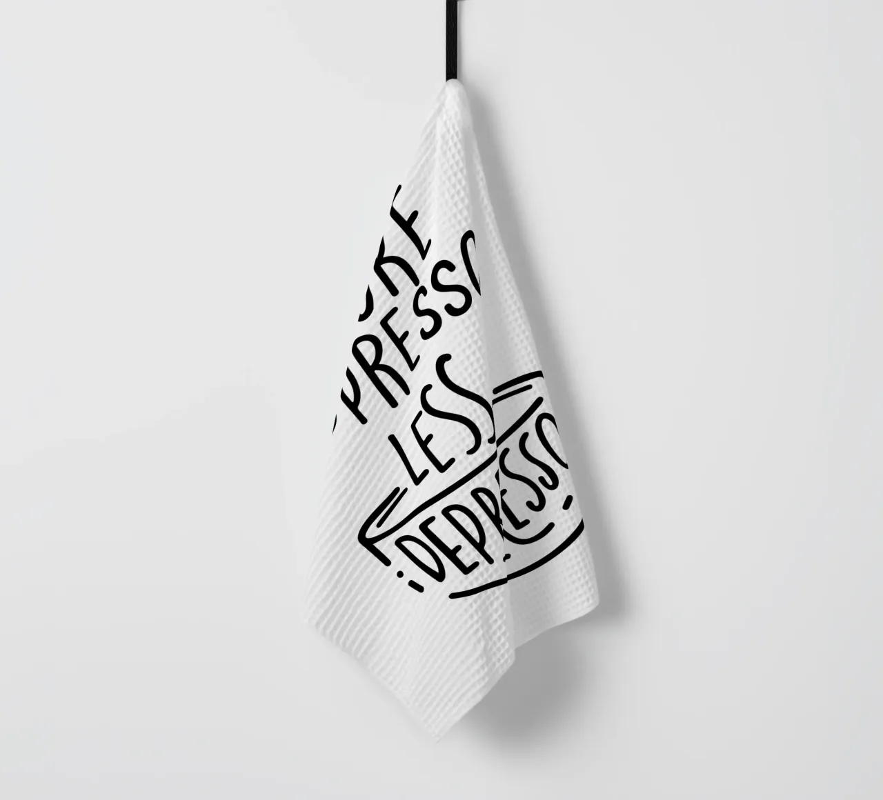 MORE ESPRESSO LESS DEPRESSO canovaccio da cucina da Typo Designs