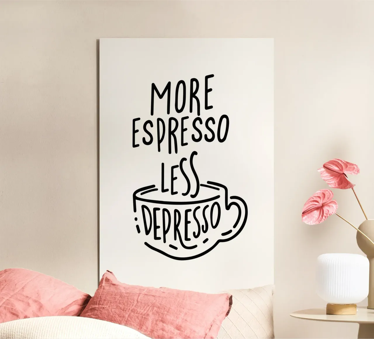 MORE ESPRESSO LESS DEPRESSO alluminio dibond da Typo Designs