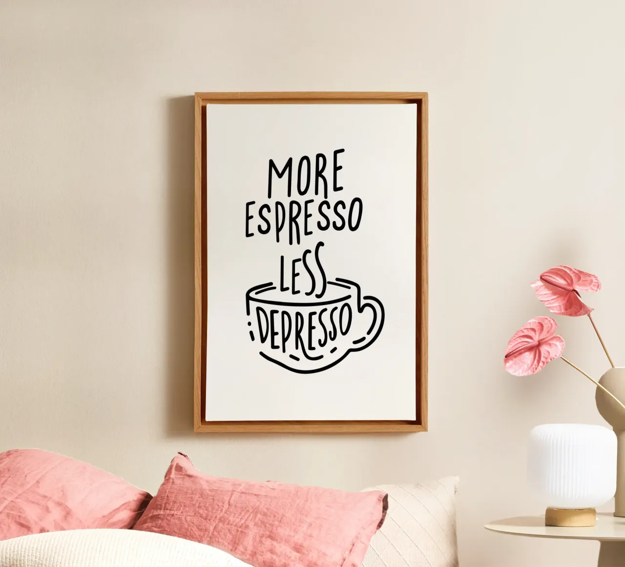 MORE ESPRESSO LESS DEPRESSO tela da Typo Designs