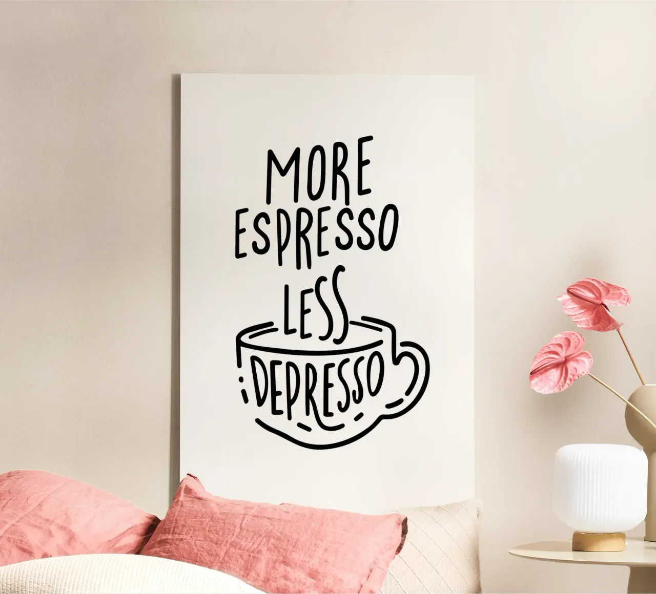 MORE ESPRESSO LESS DEPRESSO tela da Typo Designs