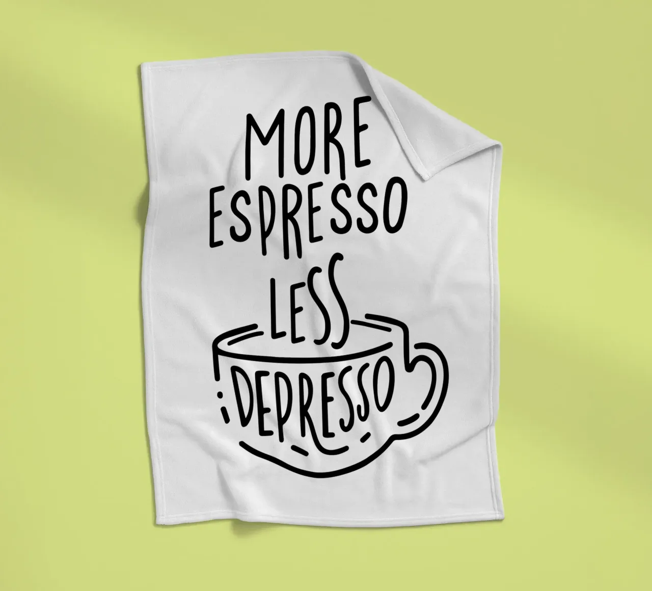 MORE ESPRESSO LESS DEPRESSO coperta in pile da Typo Designs