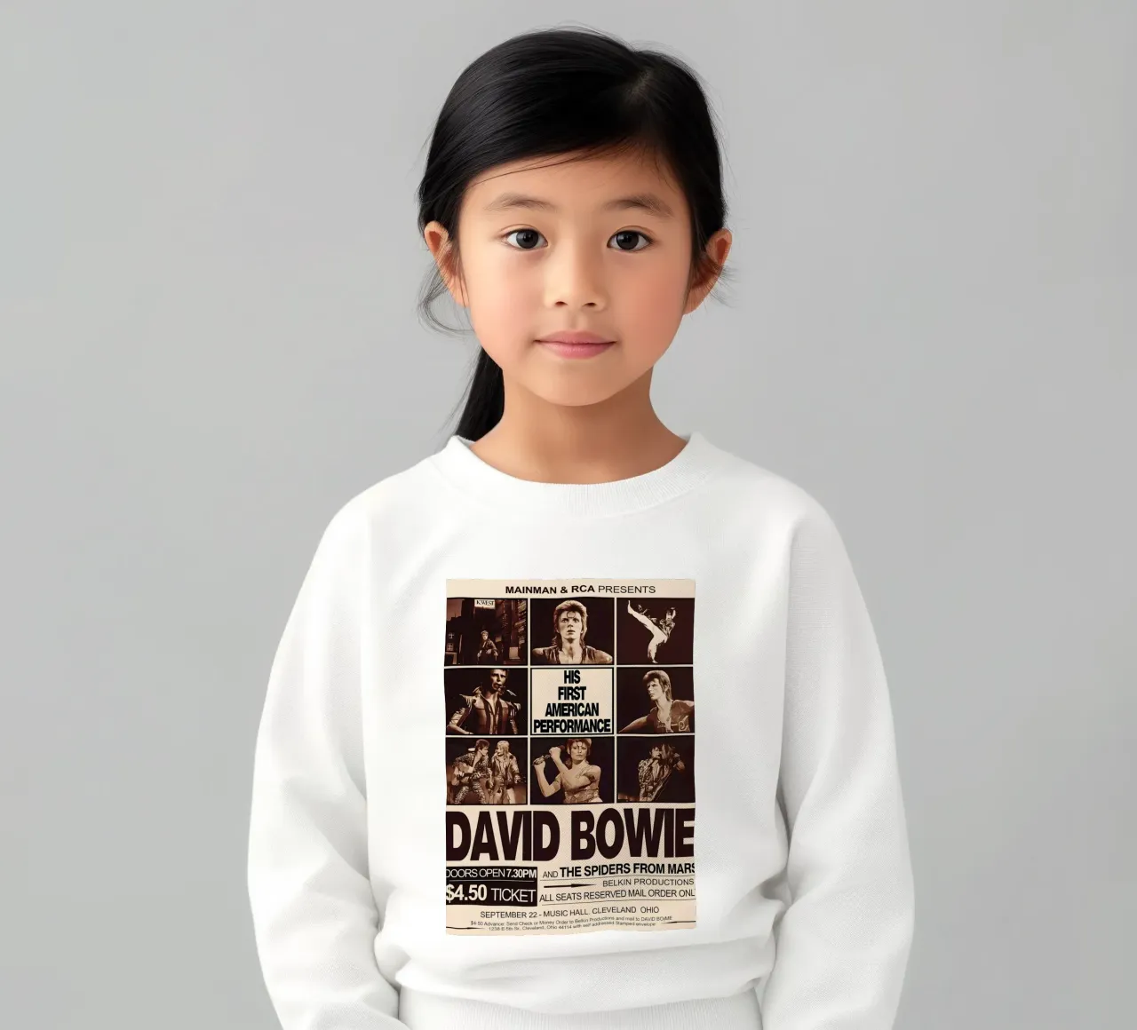 David Bowie 972 First American Concert Poster felpa bambino da DGUnder