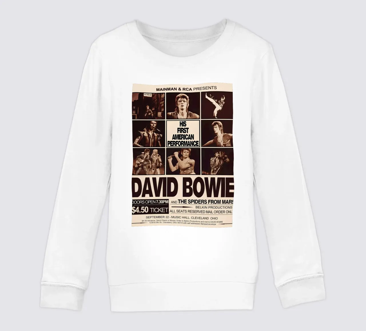 David Bowie 972 First American Concert Poster felpa bambino da DGUnder