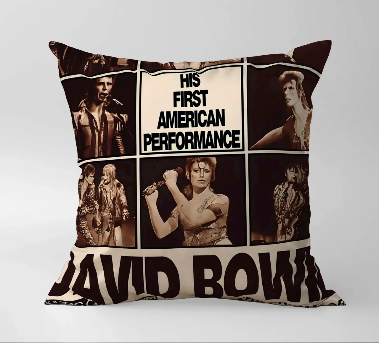 David Bowie 972 First American Concert Poster cuscino da DGUnder