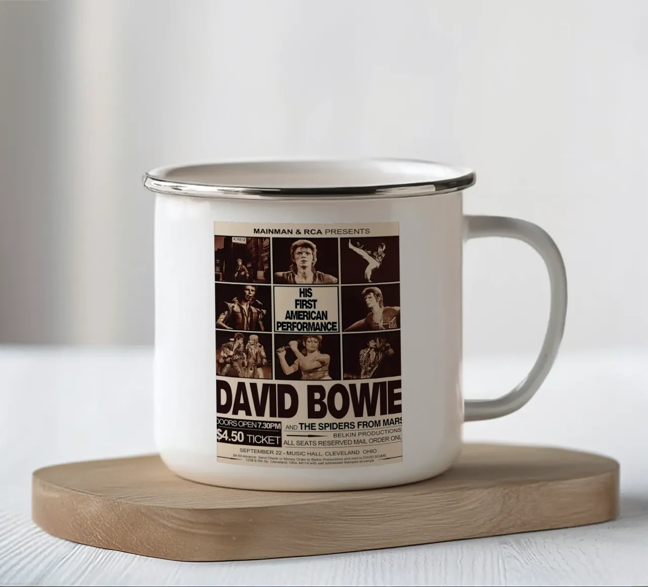 David Bowie 972 First American Concert Poster tazza in smalto da DGUnder