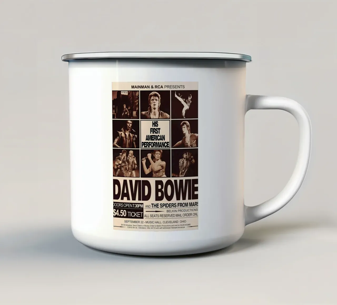 David Bowie 972 First American Concert Poster tazza in smalto da DGUnder