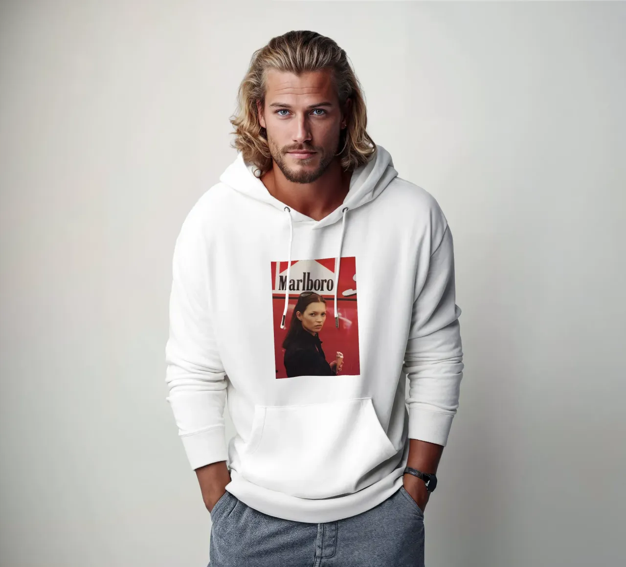 Ritratto di Kate Moss felpa con cappuccio da Mr.Alexandershop