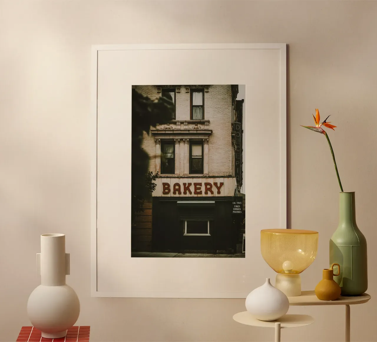 Panificio di New York poster con telaio in plastica da thetraveller