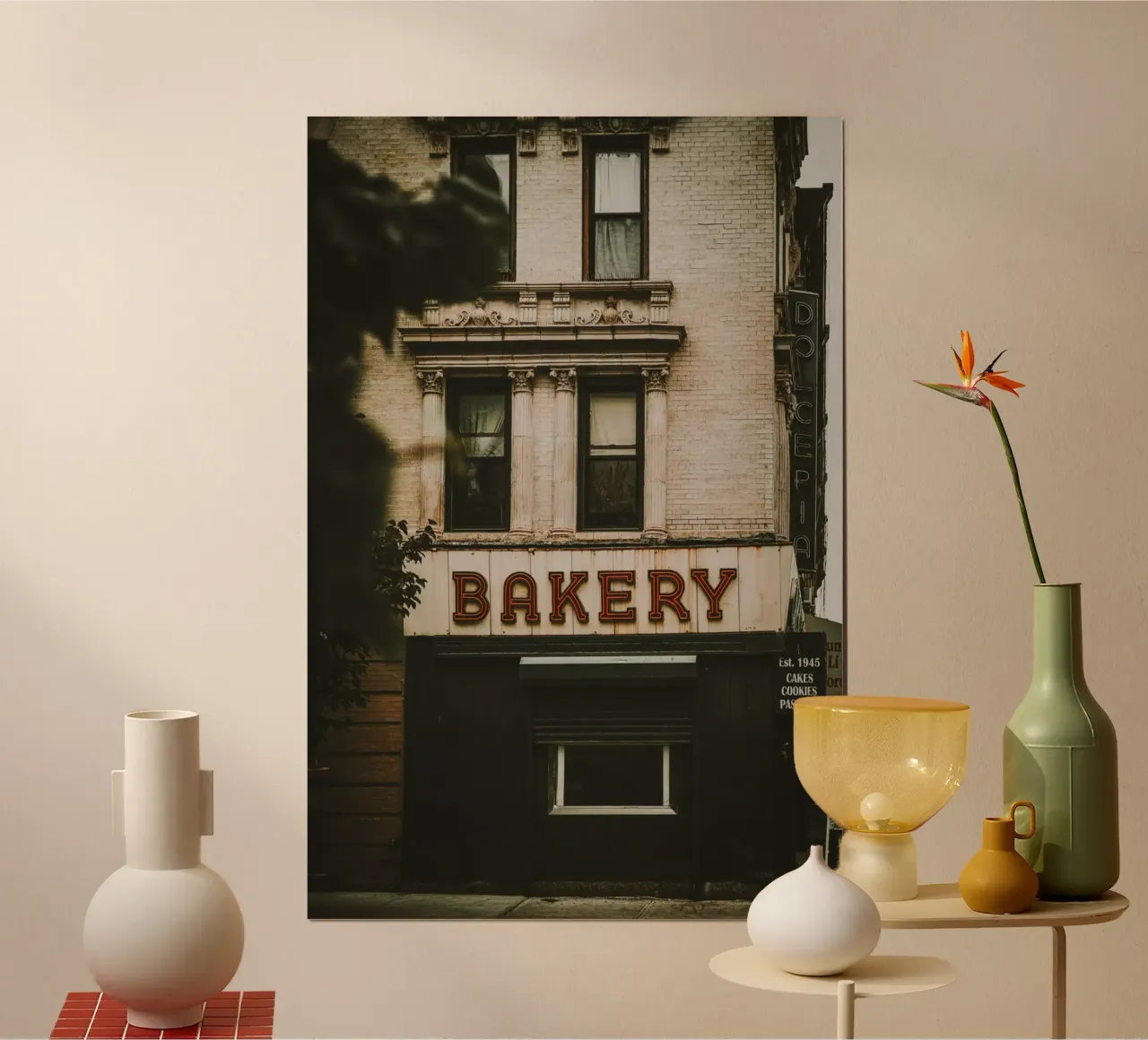 Panificio di New York poster con telaio in plastica da thetraveller