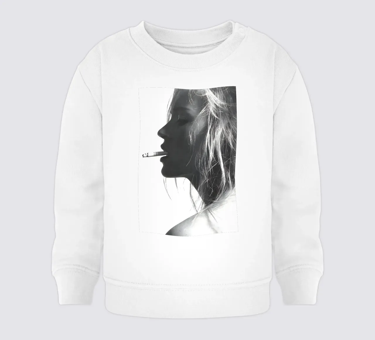 Kate Moss che fuma felpa neonato da Mr.Alexandershop