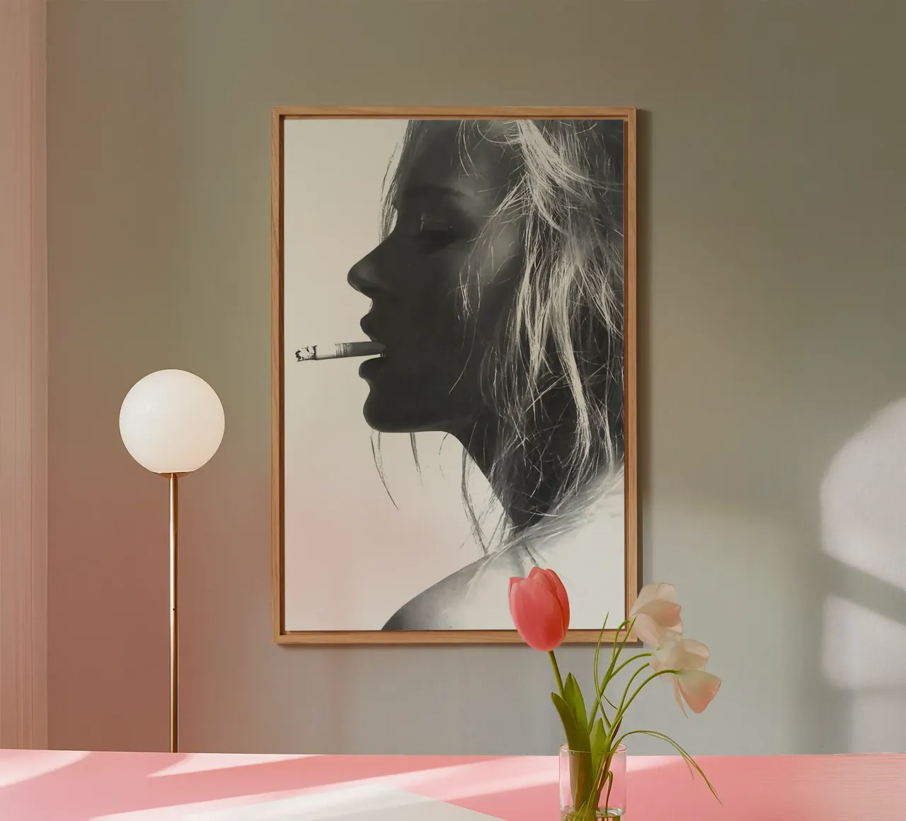 Kate Moss che fuma alluminio dibond da Mr.Alexandershop