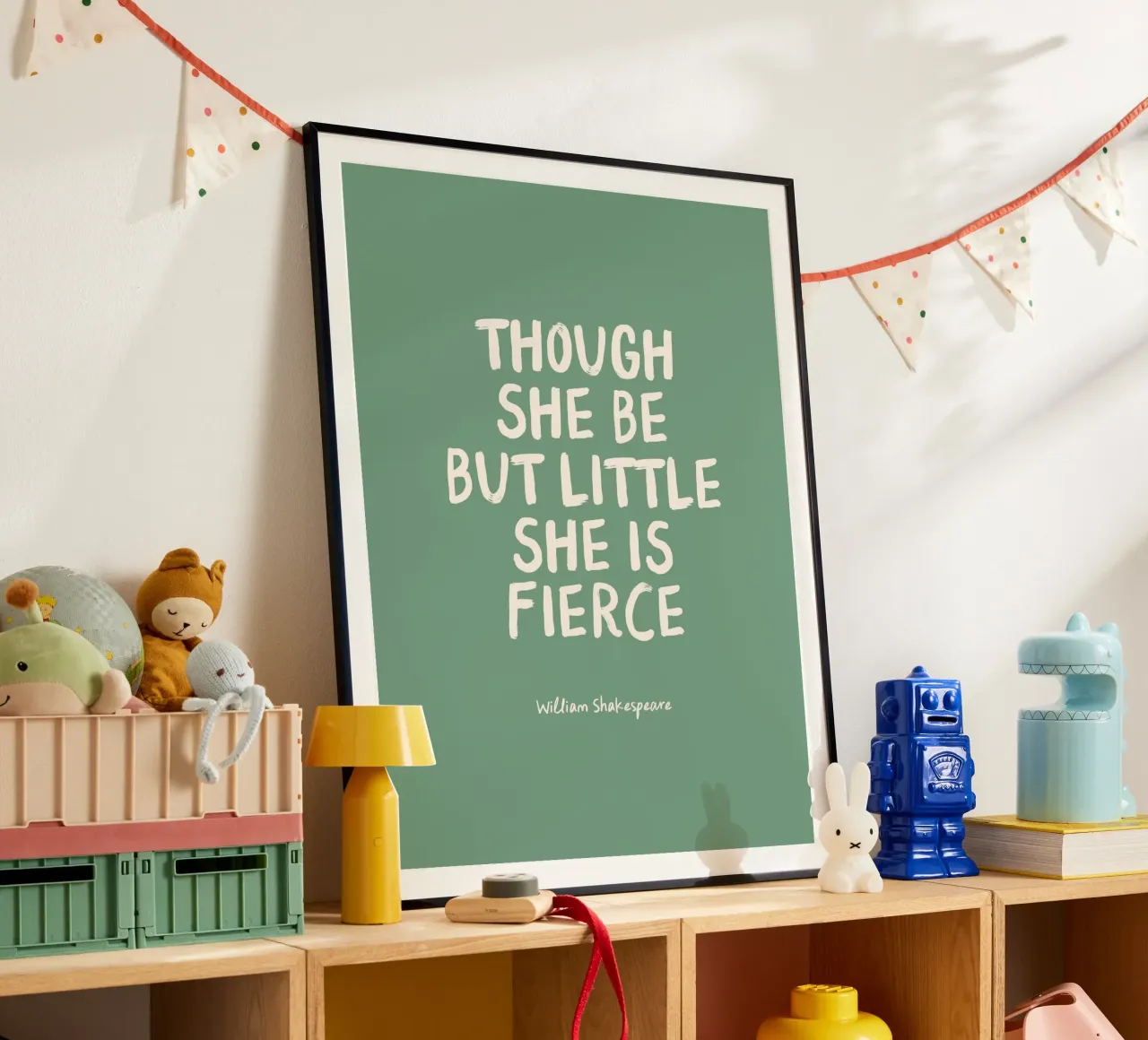 She Is Fierce - Green - Nursery & Kids carta hahnemühle da Print52