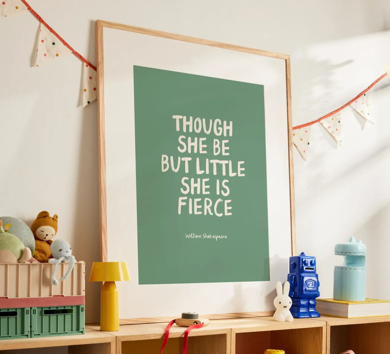 She Is Fierce - Green - Nursery & Kids carta hahnemühle da Print52
