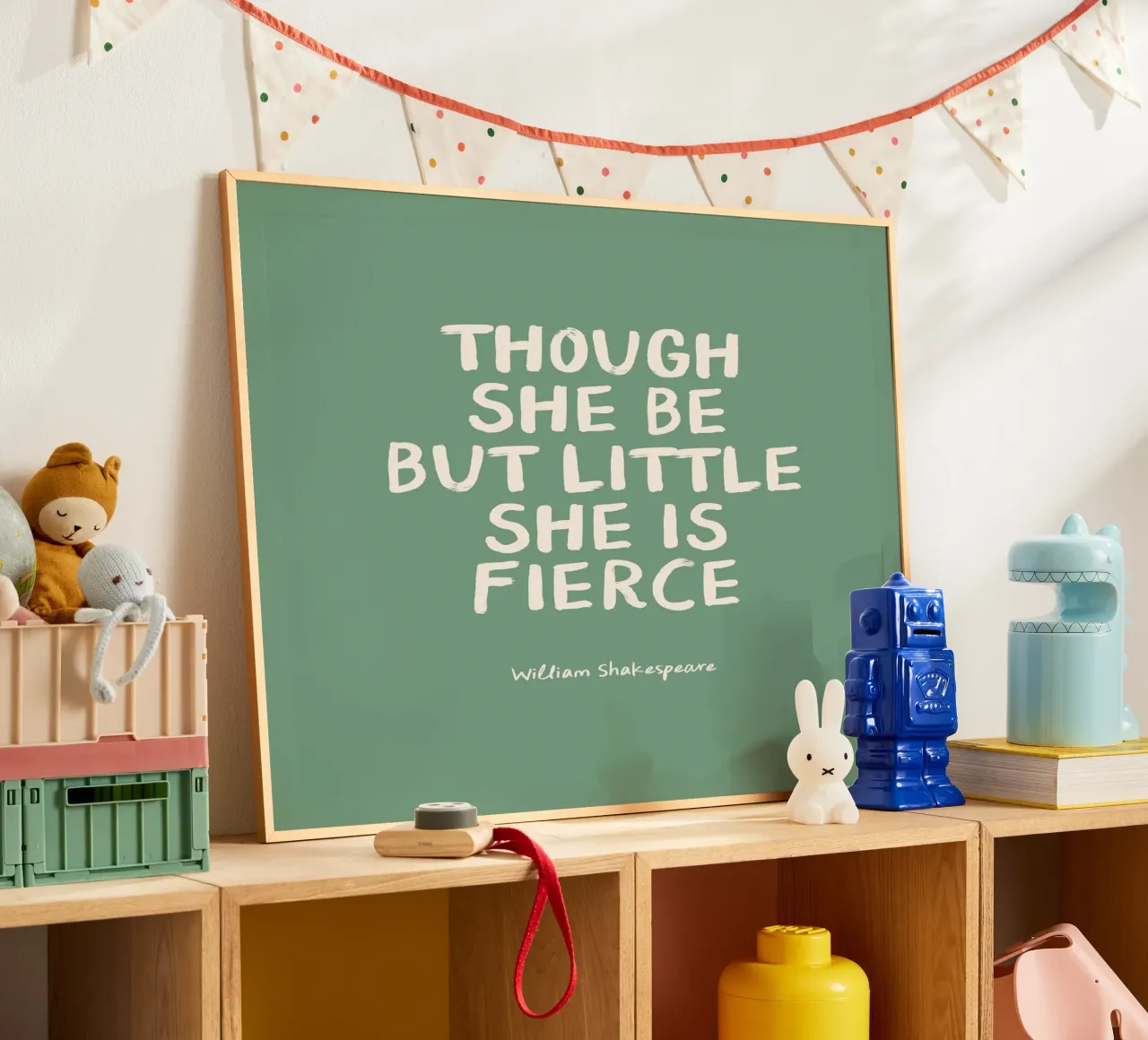 She Is Fierce - Green - Nursery & Kids carta hahnemühle da Print52