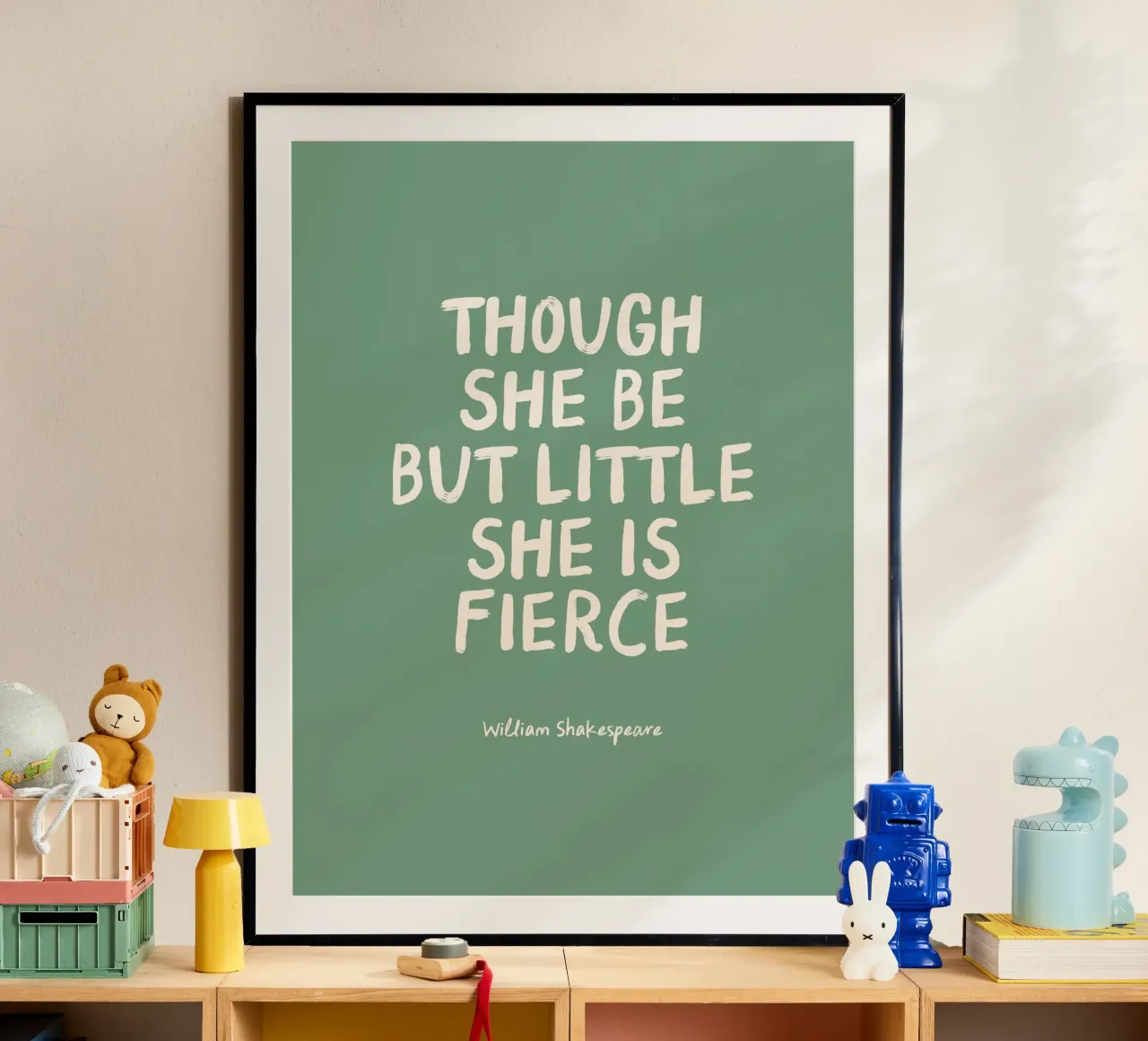 She Is Fierce - Green - Nursery & Kids carta hahnemühle da Print52