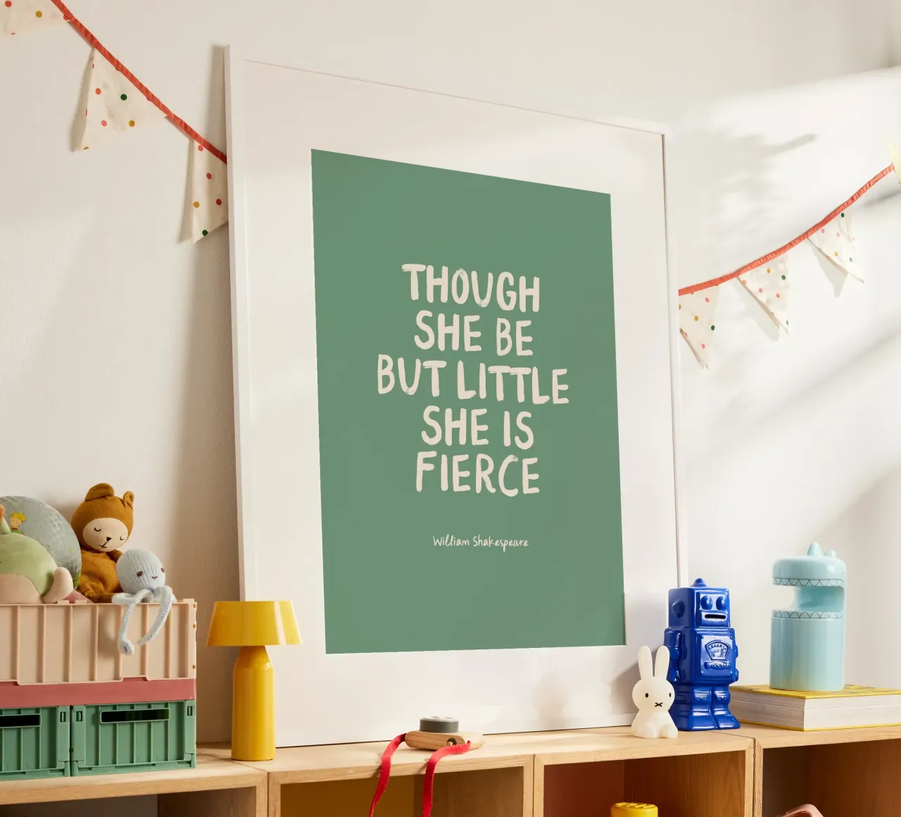 She Is Fierce - Green - Nursery & Kids carta hahnemühle da Print52