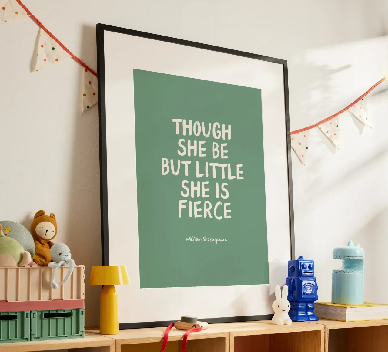 She Is Fierce - Green - Nursery & Kids carta hahnemühle da Print52