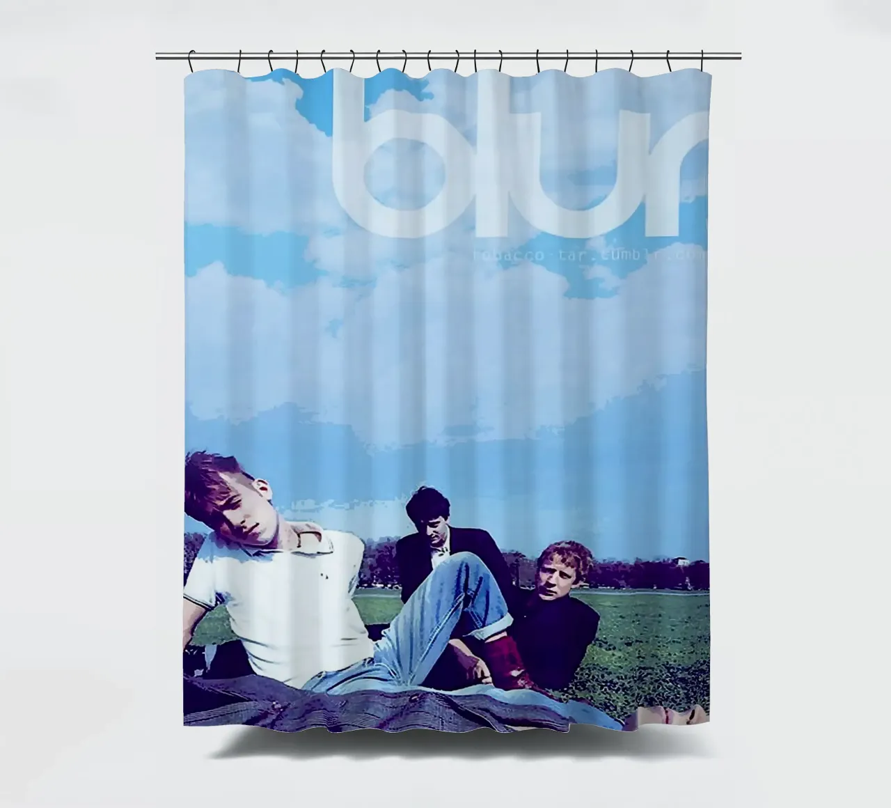 blur band shower curtain by vanhesling