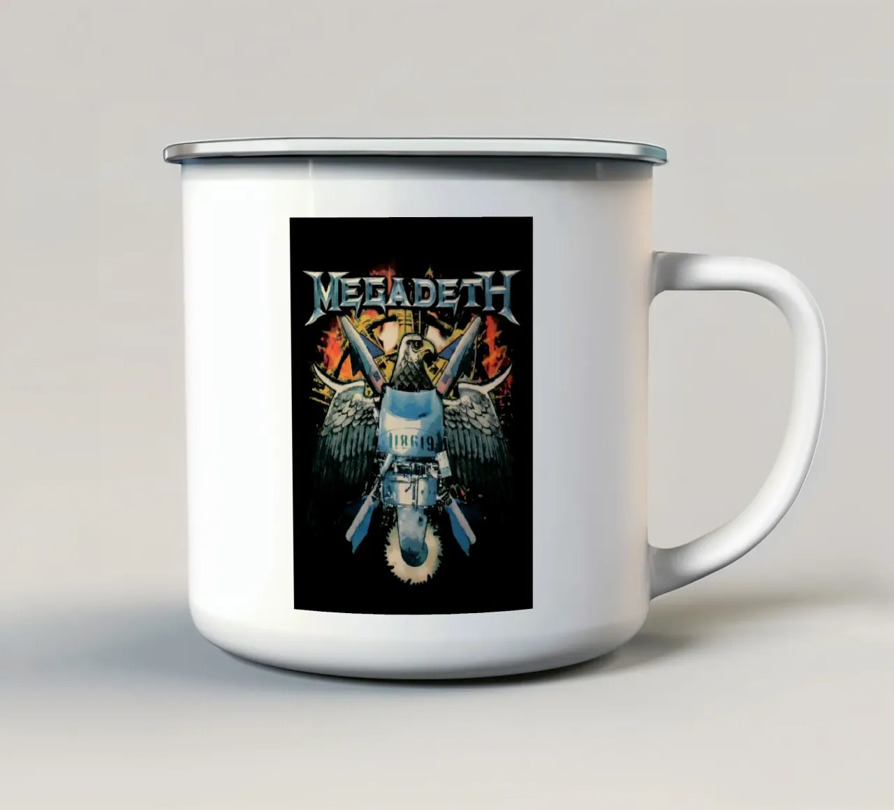 megadeth band tazza in smalto da vanhesling