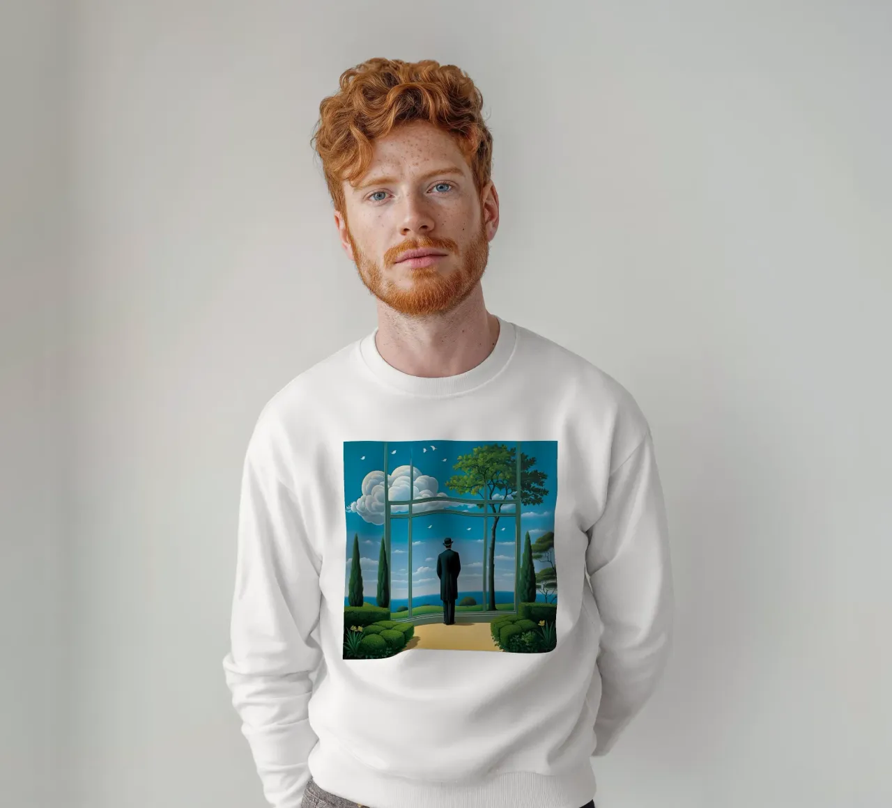 nello stile di Rene Magritte felpa da Corene Morar