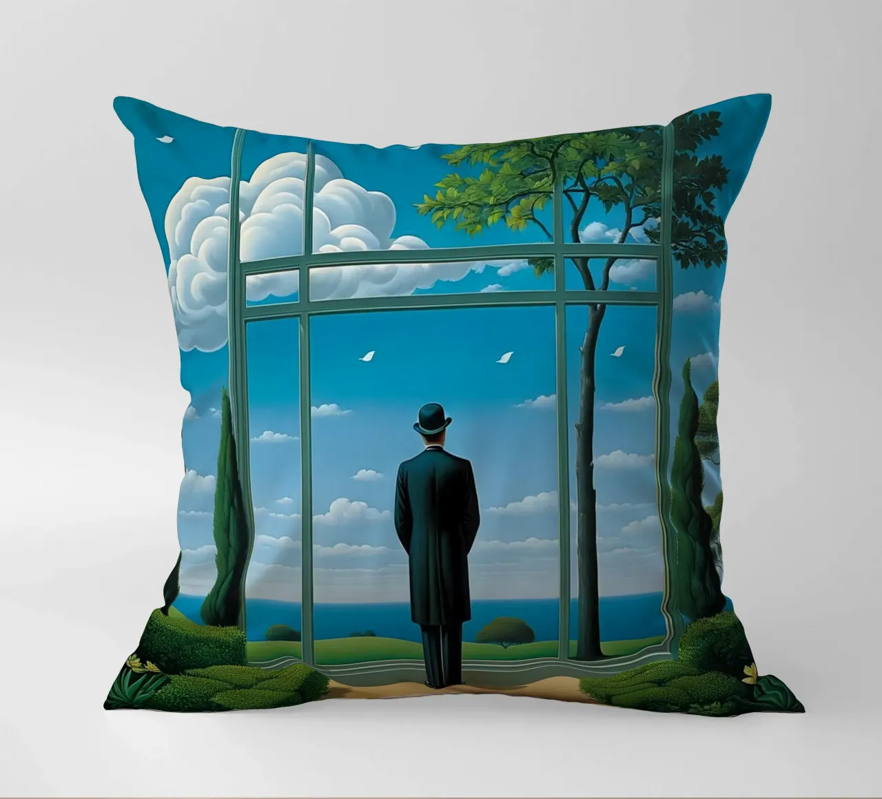 nello stile di Rene Magritte cuscino da Corene Morar