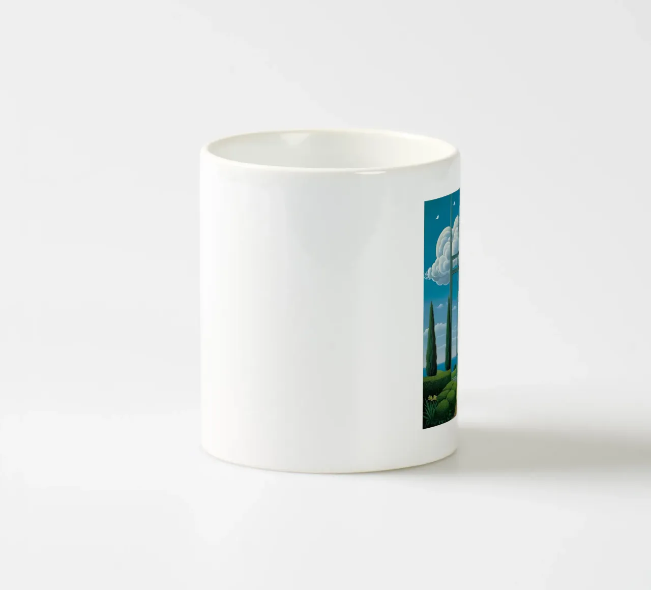 nello stile di Rene Magritte tazza in ceramica da Corene Morar