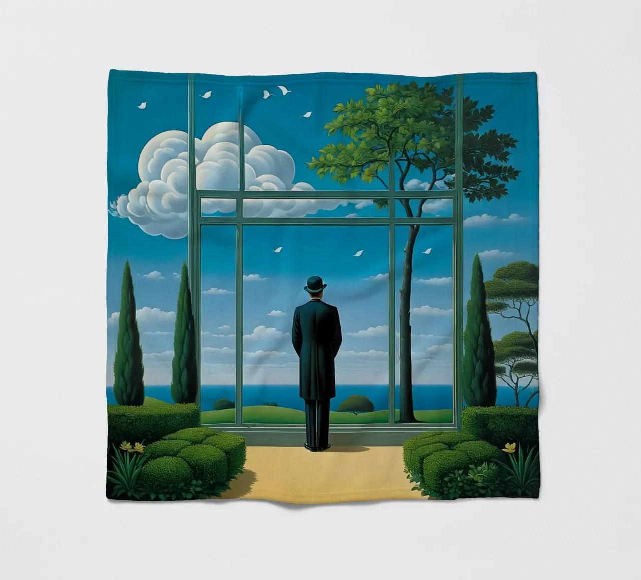nello stile di Rene Magritte coperta in pile da Corene Morar