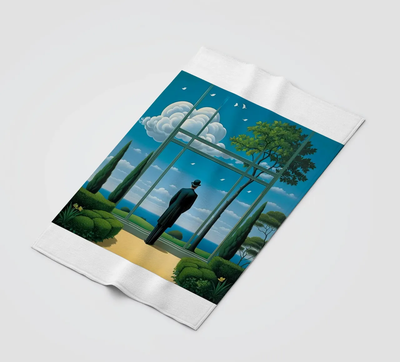 nello stile di Rene Magritte coperta in pile da Corene Morar