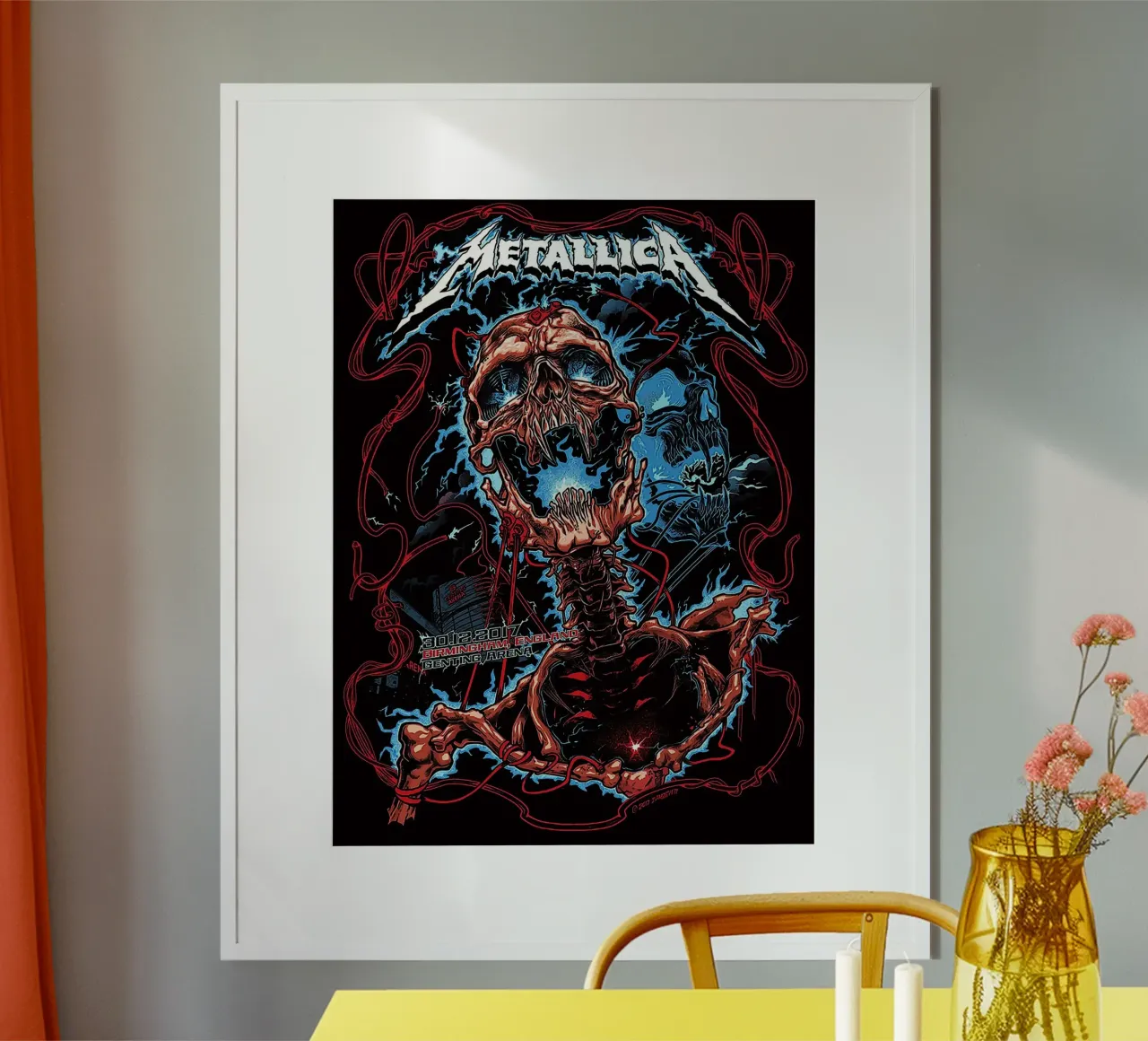 metallica band poster con telaio in alluminio da vanhesling